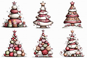 Whimsical Christmas Tree Clipart, an Illustration by Libby Wishes (Thumbnail 2 of 7)