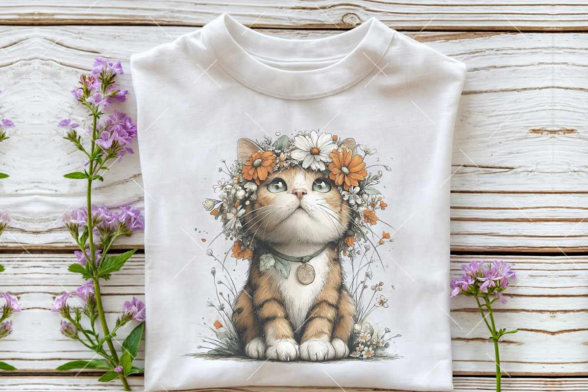 Whimsical Easter Cat Clipart, an Illustration by OK Design (Photo 6 of 6)
