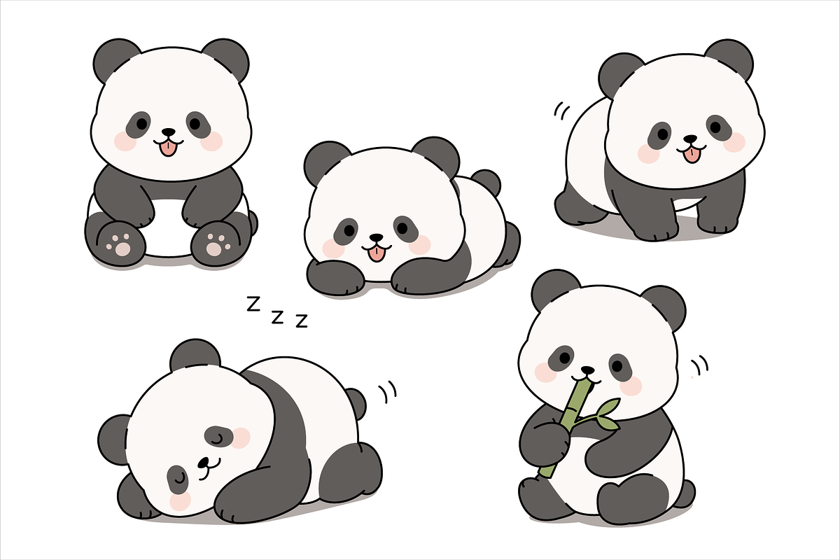 Panda Bear Set Collection, an Animal Illustration by Artpon Illustration (Photo 2 of 3)