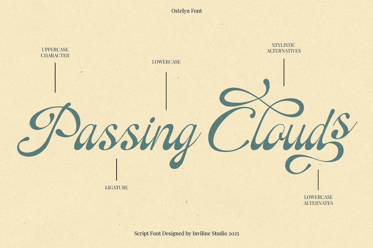 Ostelyn – Elegant Script Font, a Script Font by Inviline.co (Photo 4 of 15)