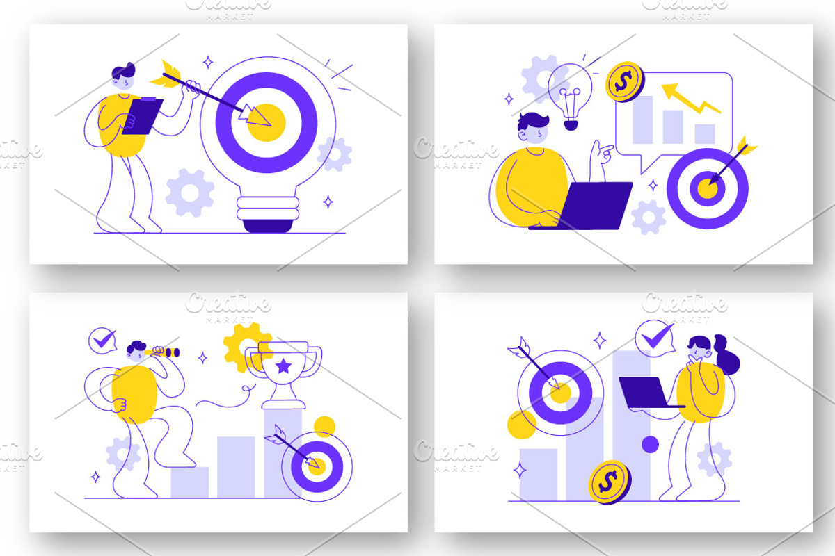 10 Business Goal Vector Illustration, a Finance Illustration by denayunebgt (Photo 3 of 4)