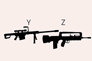 Weapons Silhouettes Dingbats Font, a Symbol Font by Minimalartstudio (Thumbnail 4 of 11)
