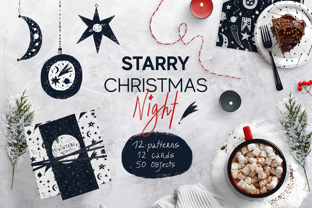 Starry Christmas Night | COLLECTION, an Object Graphic by Daria Miazhevich (Photo 1 of 10)