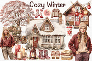 Cozy Winter Watercolor Clipart, a Decorative Illustration by Maysa Art (Thumbnail 1 of 6)