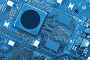 Electronic circuit board close up stock photo containing background and blue, a Technology Photo by RGdesign (Thumbnail 2 of 2)