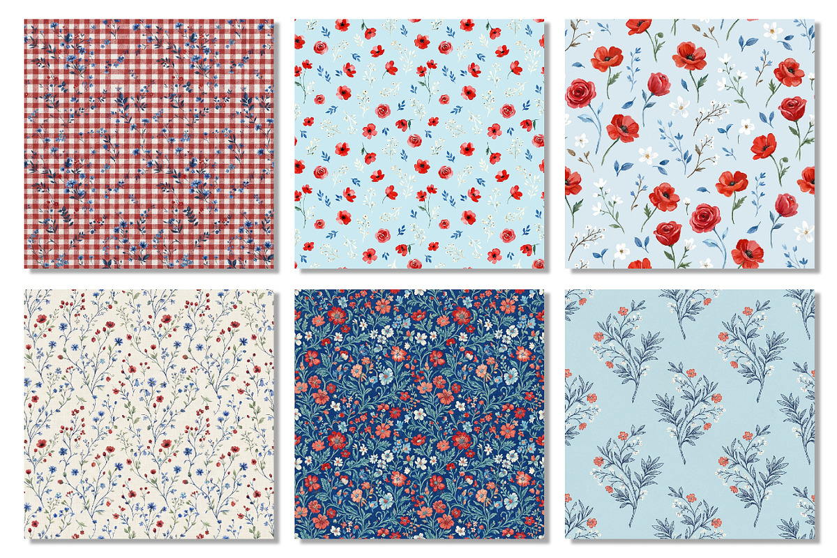 Floral Digital Paper, Ditsy Flowers, a Texture Graphic by Dream Creation (Photo 6 of 6)