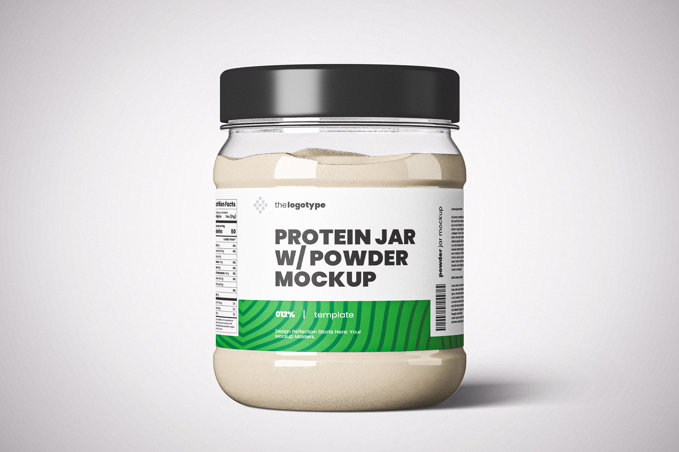 Plastic Protein Jar Mockup, a Packaging Mockup by Designer Dude