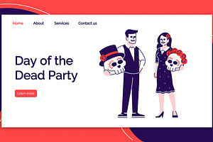 Day Of The Dead Party Landing Page