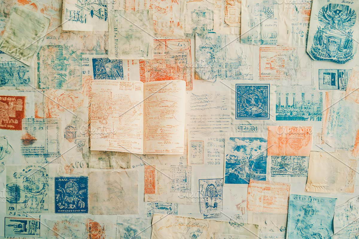Passport Stamps on Digital Paper, a Texture Graphic by VetalStock (Photo 5 of 8)