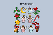 Christmas Angels: Patterns&Clipart, a Seasonal Illustration by Elatedowl (Thumbnail 4 of 15)