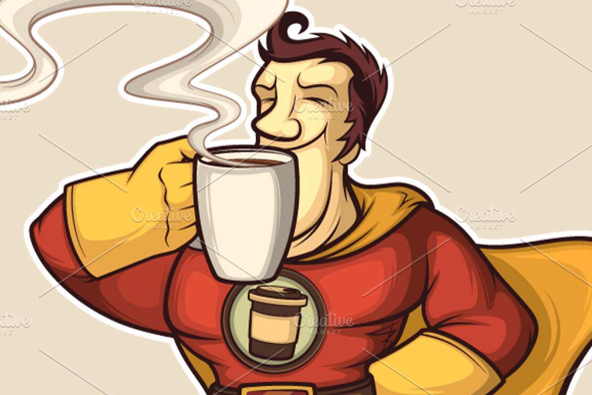 Superhero Coffee-man, a Food Illustration by yuanden graphics (Photo 2 of 2)