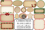 Vintage Christmas Blank Labels, an Illustration by Libby Wishes (Thumbnail 1 of 4)