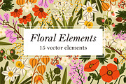 Flowers, wild plants in bloom set, a Decorative Illustration by Good Studio (Thumbnail 1 of 4)
