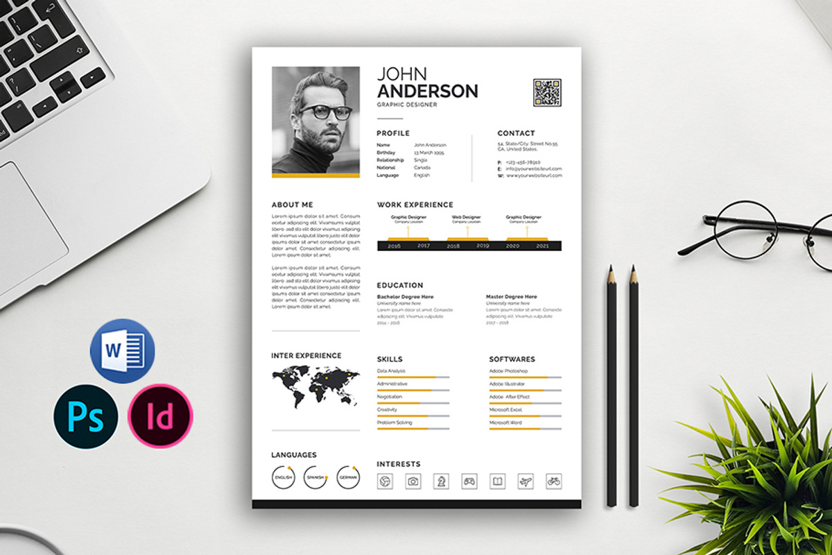 Infographic Resume Template, a Resume Template by Abdul Studio (Photo 1 of 5)