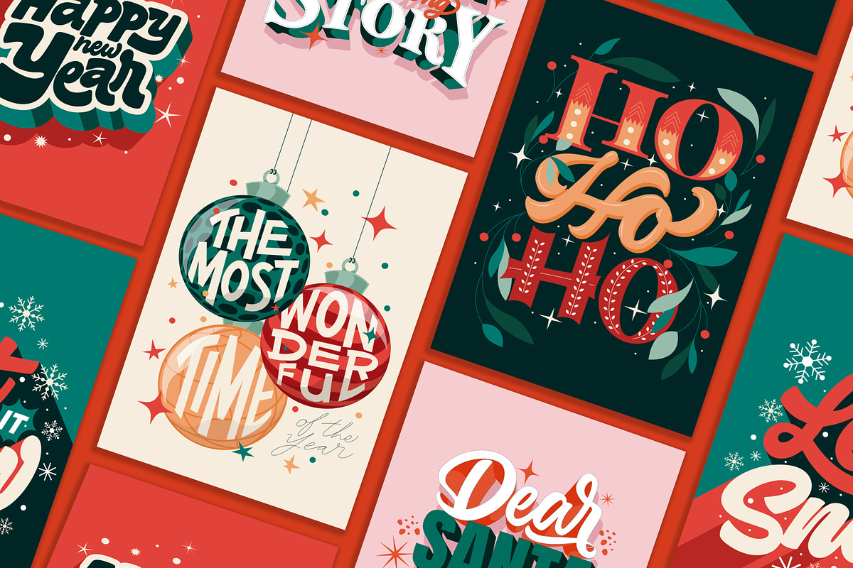 Christmas Lettering Pack, an Illustration by Ana Moreno | Letteringiam (Photo 3 of 6)
