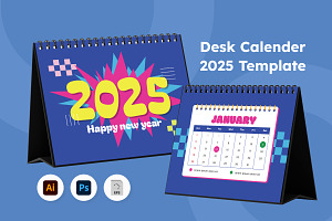 Cute Desk Calendar Template V3, a Stationery Template by twinstd