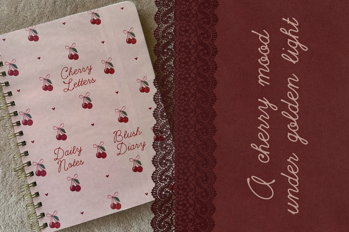 Cherry Merlot Vintage Ink Script, a Script Font by AnMark (Photo 6 of 16)