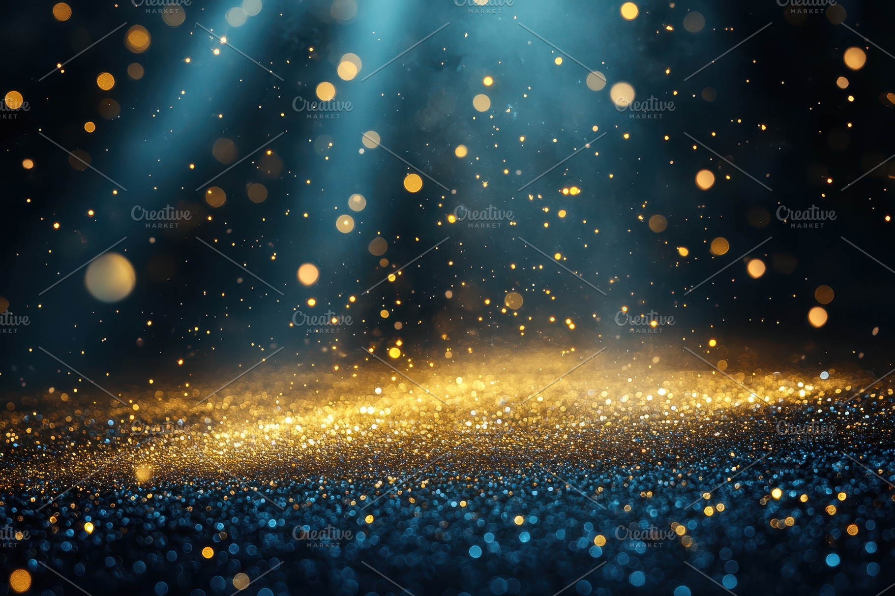 Golden and blue glitter sparkle back, an Abstract Photo by Pixeness Studio