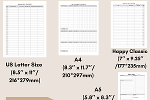 Printable Bill Payment Tracker