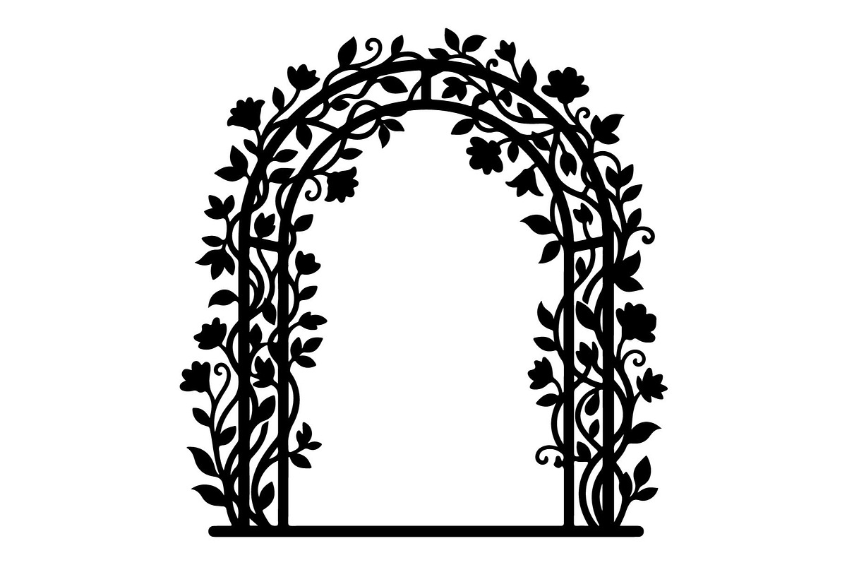 Floral Garden Arch Silhouette Bundle, an Object Graphic by hafijul (Photo 3 of 4)