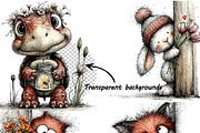 Whimsical Portrait Animal Watercolor, an Illustration by one-touch (Thumbnail 5 of 11)