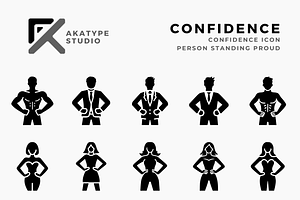 Confidence Icon Vector, a Solid Icon by Akatype Studio