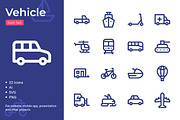 Vehicle Icon Set, an Outline Icon by Bartama Graphic (Thumbnail 1 of 2)
