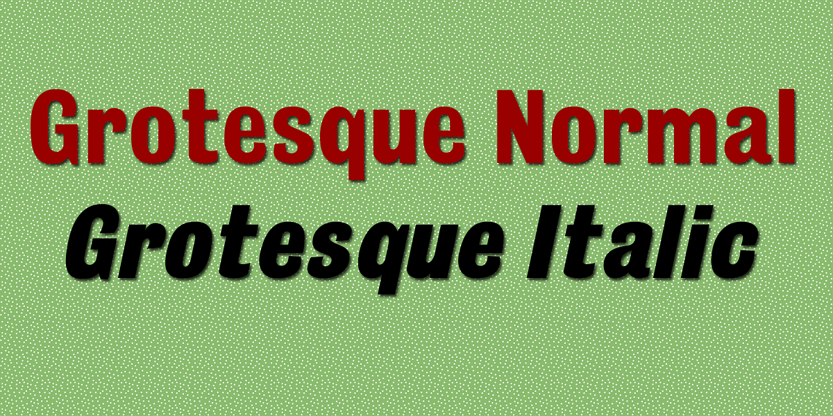 Grotesque, a Sans Serif Font by Wooden Type Fonts (Photo 1 of 3)