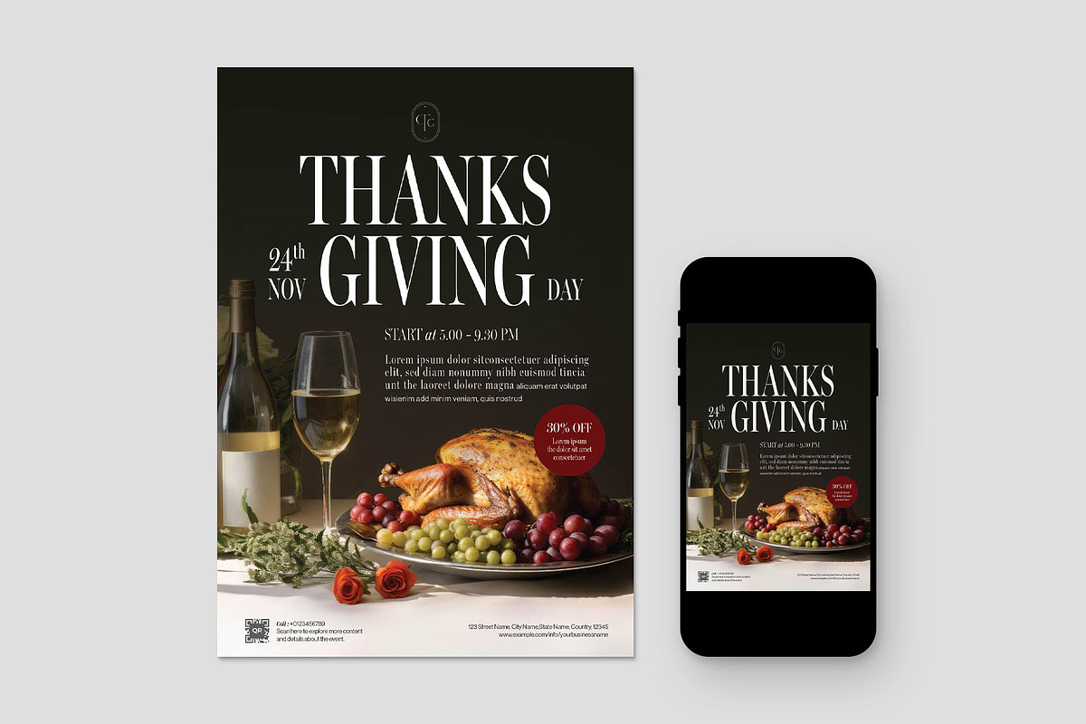 Thanksgiving Flyer Template, a Flyer Template by BrandPacks (Photo 3 of 6)