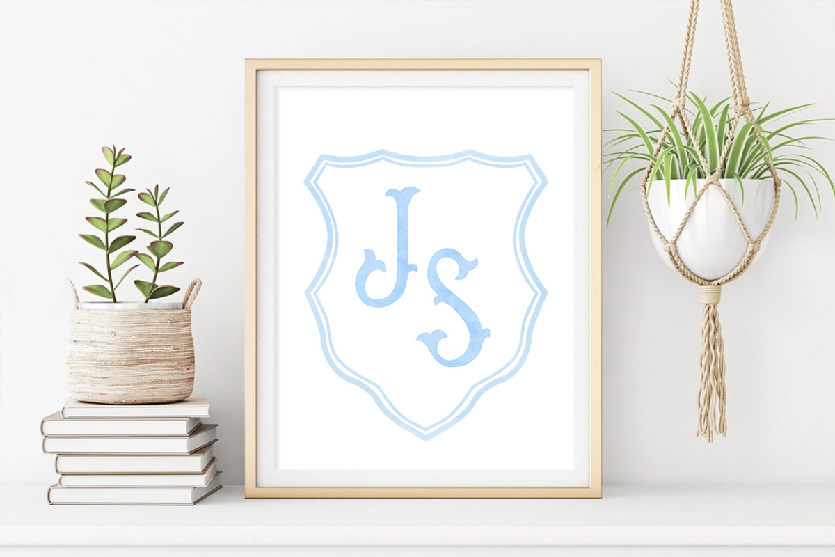 Watercolor Vintage Blue Alphabet, a Decorative Illustration by SvetaArtStore (Photo 2 of 6)