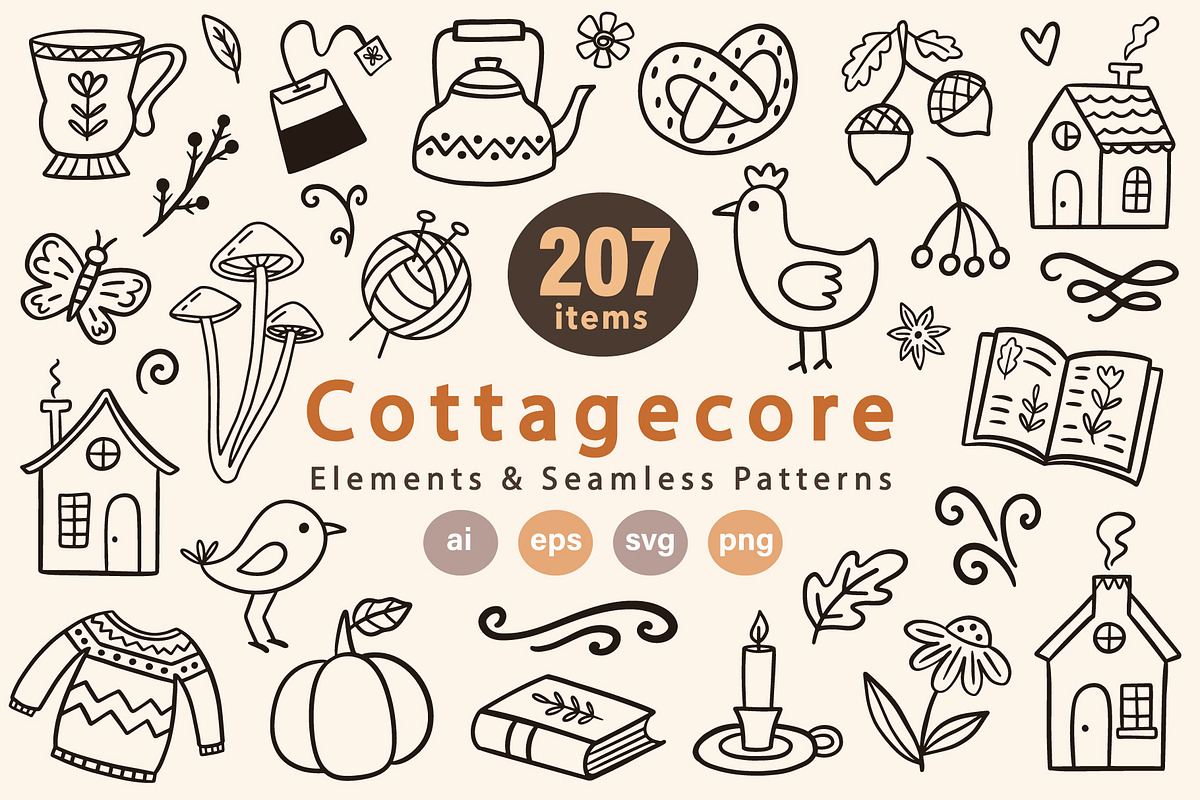 AUTUMN Cozy Clip Art and Patterns, a Graphic by Katrinelly (Photo 1 of 13)