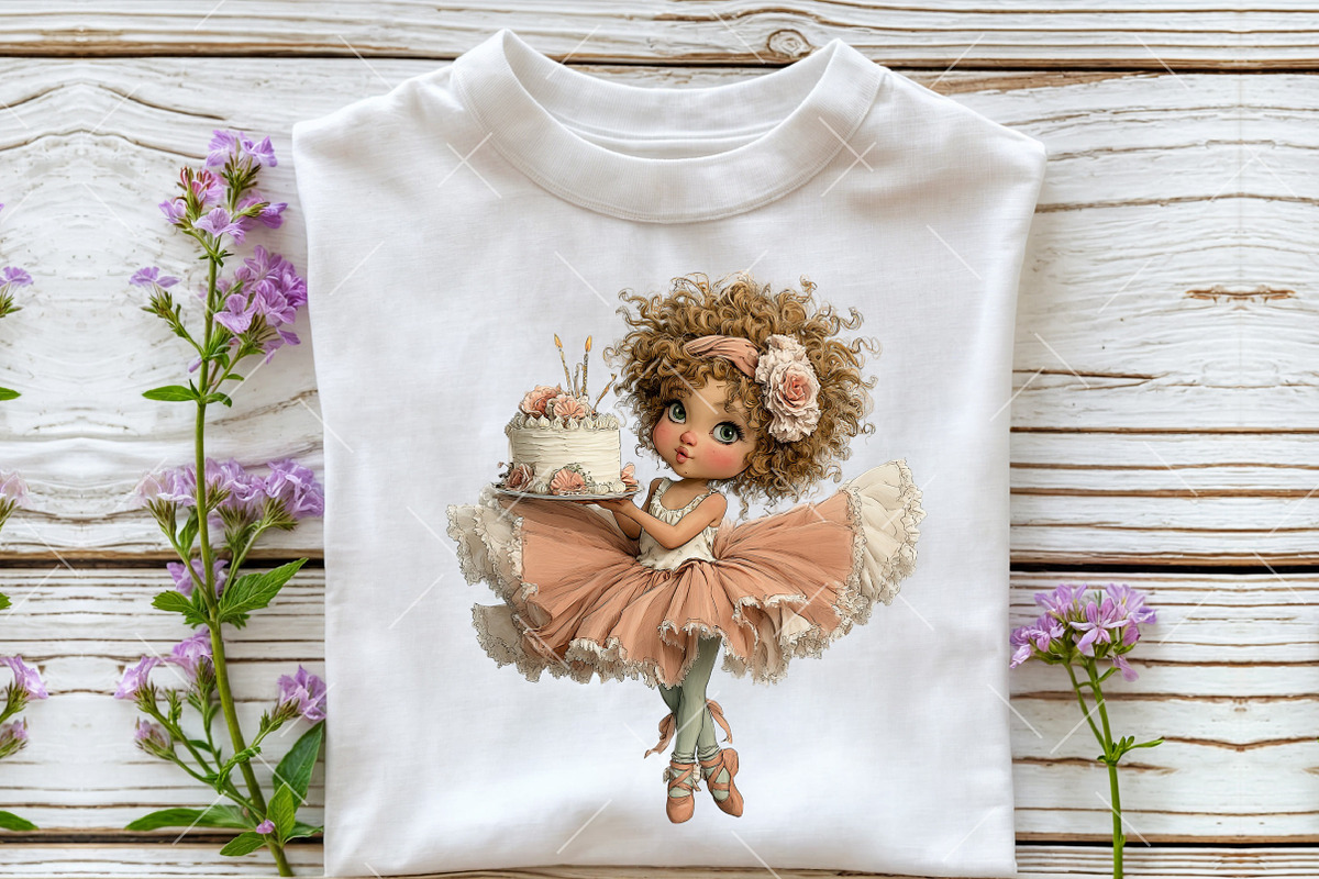 Whimsical Birthday Girl Clipart PNG, an Illustration by OK Design (Photo 6 of 6)