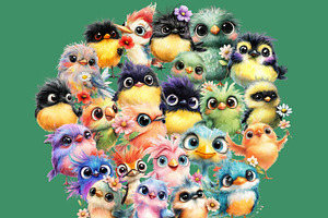 Funny Bird Clipart PNG Bundle