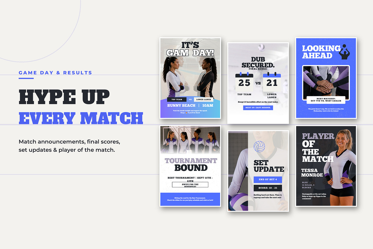 Volleyball Instagram Social Media, a Marketing Template by Daring Digies (Photo 4 of 10)