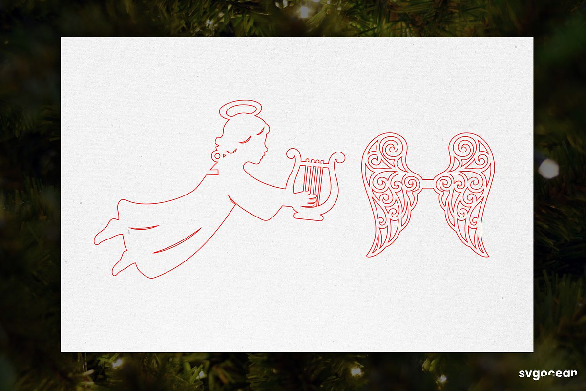 3D Christmas Angels Ornament Bundle, a Decorative Illustration by svgocean (Photo 17 of 20)