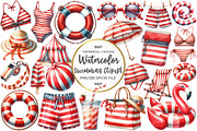 Watercolor Swimming Clipart, an Illustration by OK Design (Thumbnail 1 of 5)