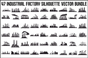 Industrial Factory Silhouette Bundle, an Illustration by Designs_River (Thumbnail 1 of 45)