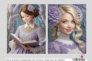 Lavender Female Characters Papers, a Wallpaper Graphic by EdeniaArtStudio (Thumbnail 7 of 7)