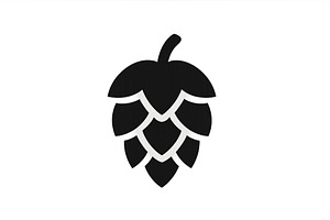 Detailed black hop cone silhouette, an Illustration by ZinetroN