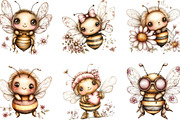 Watercolor Summer Bee Clipart, a Seasonal Illustration by Designking (Thumbnail 4 of 5)