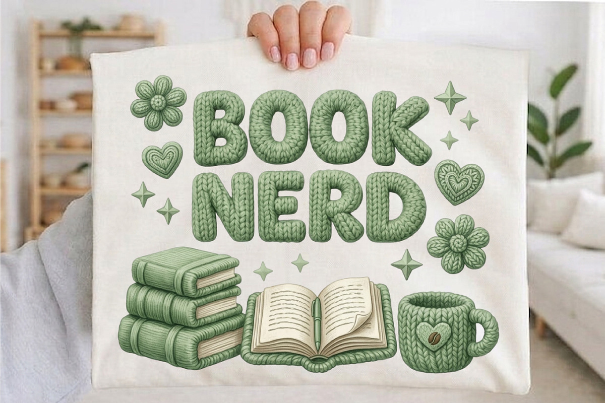 Book Nerd Green PNG, an Illustration by designcity5 (Photo 4 of 4)