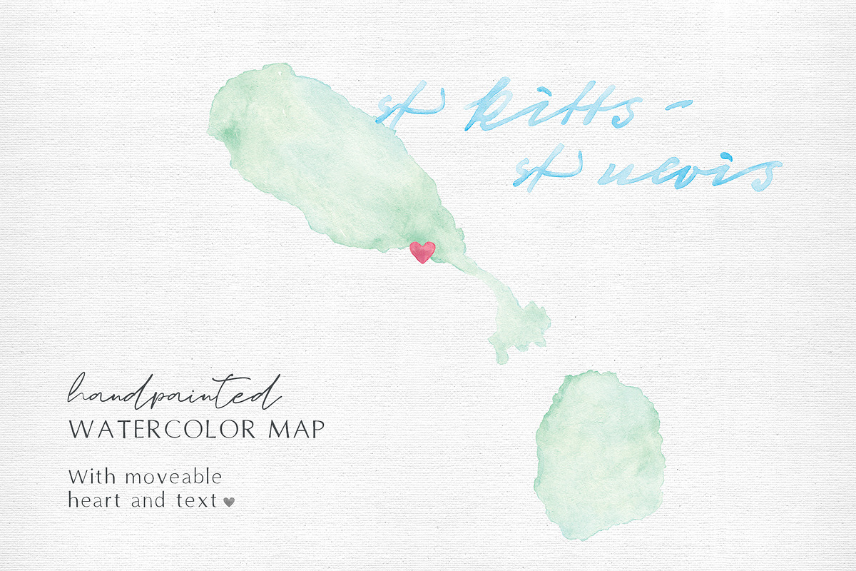 Watercolor of St Kitts and St Nevis, a Graphic by Beloved Paper (Photo 1 of 6)