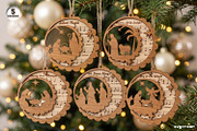 Nativity Sheet Music Ornaments SVG, a Decorative Illustration by svgocean (Thumbnail 1 of 6)