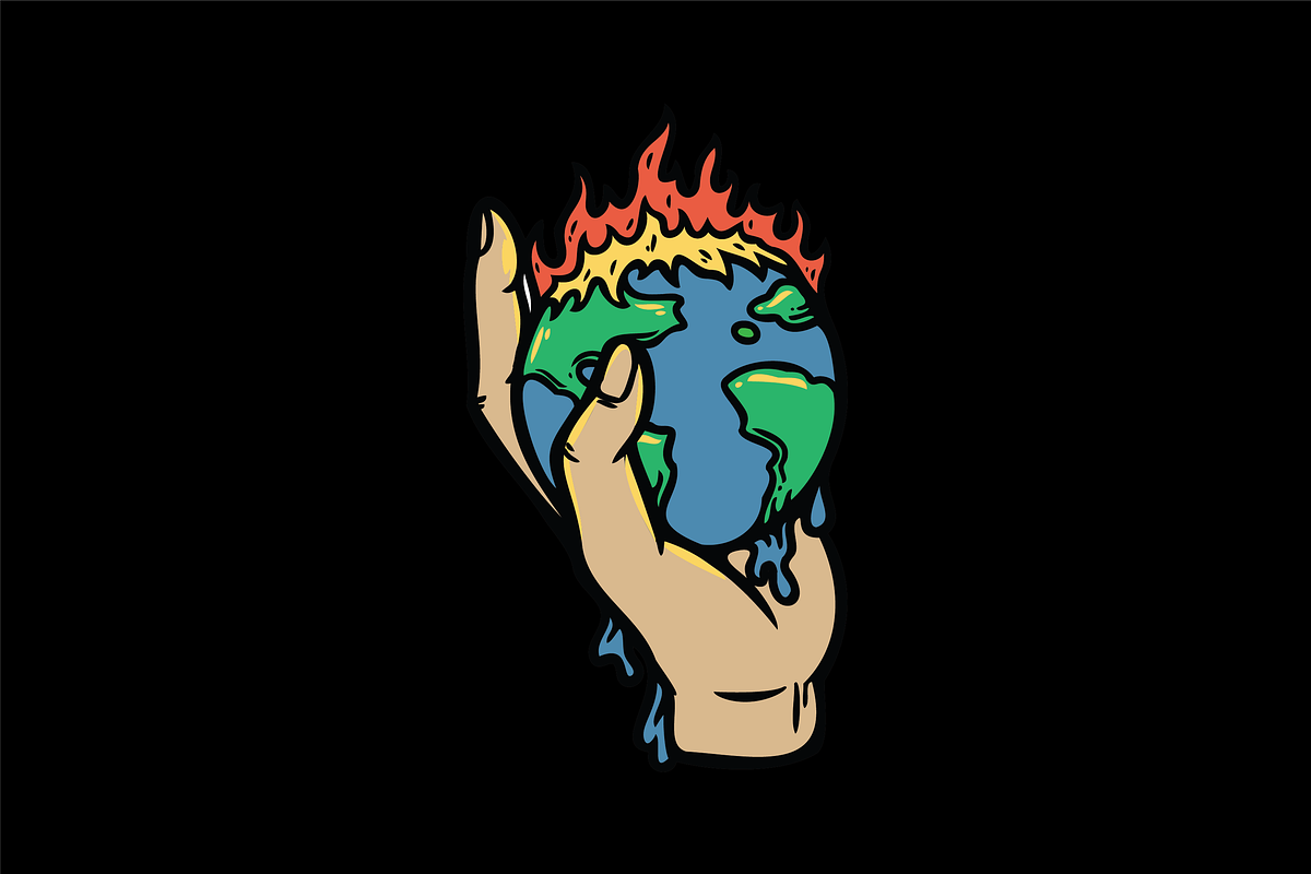 Burning World in Hand, an Object Illustration by nomlimo.com (Photo 1 of 3)