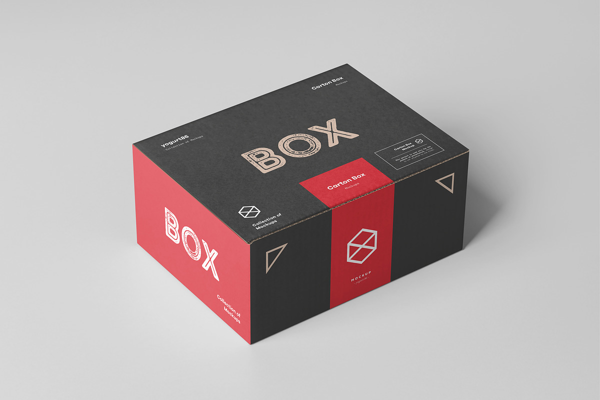 Carton Box Mock-up 135x105x60, a Product Mockup by Yogurt86 (Photo 10 of 10)