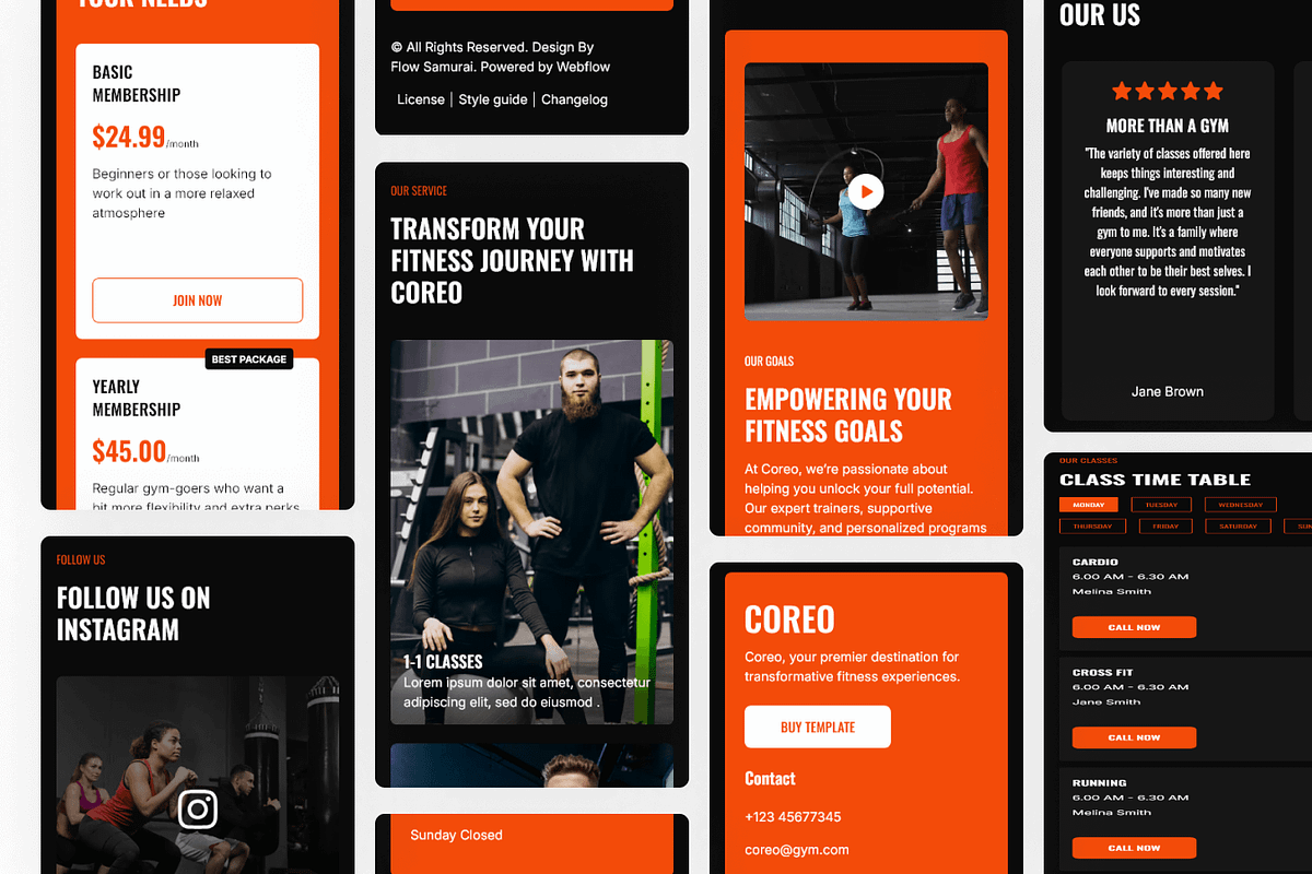 Coreo – Figma Template for Fitness, an UI Kit Template by Flow Samurai Templates (Photo 6 of 6)