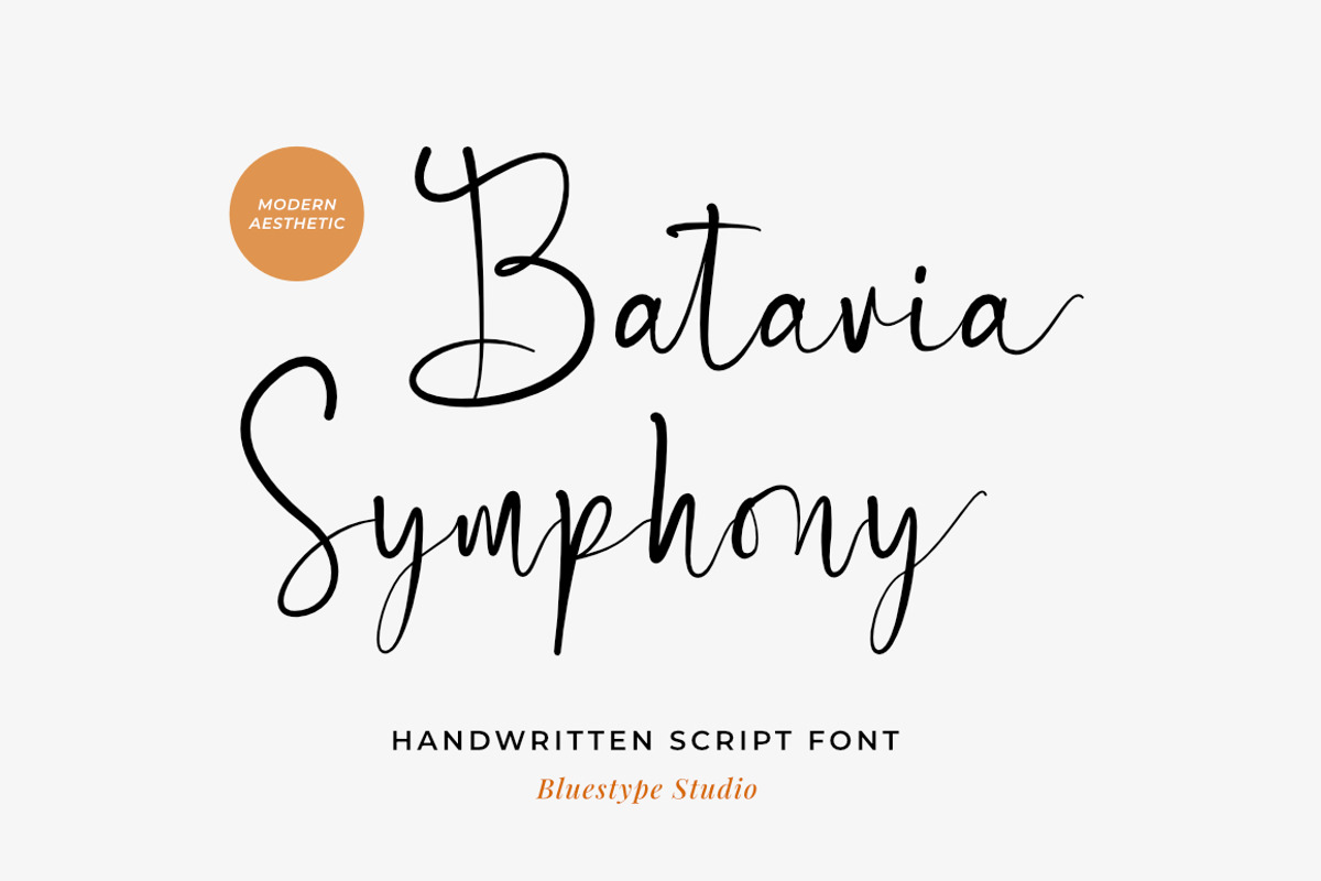 Batavia Symphony Modern Script Font, a Handwritten Font by Bluestype Studio (Photo 1 of 8)