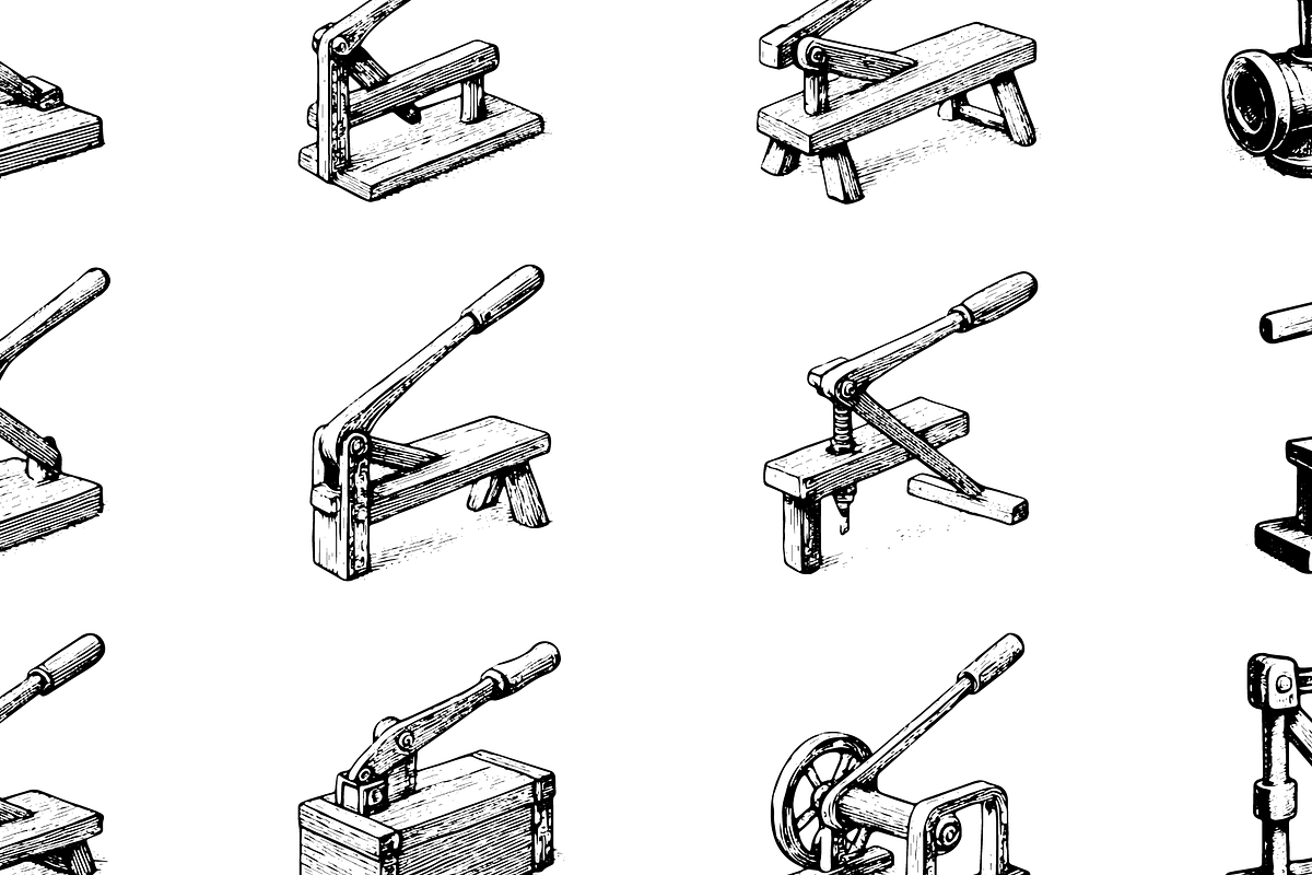 Vintage Press Tools Collection, an Object Graphic by RT Studio (Photo 4 of 4)