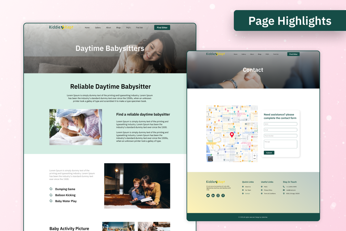Kiddie Kept-Baby Sitter Website Kit, an UI Kit Template by Uptechies (Photo 3 of 4)
