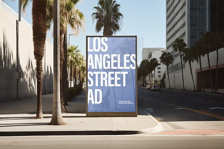 LA Street Poster layered mockup PSD